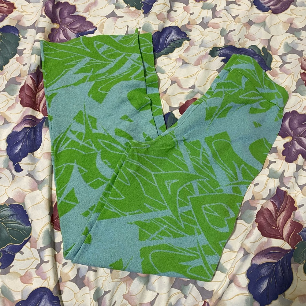 Green and Blue Patterned Pants